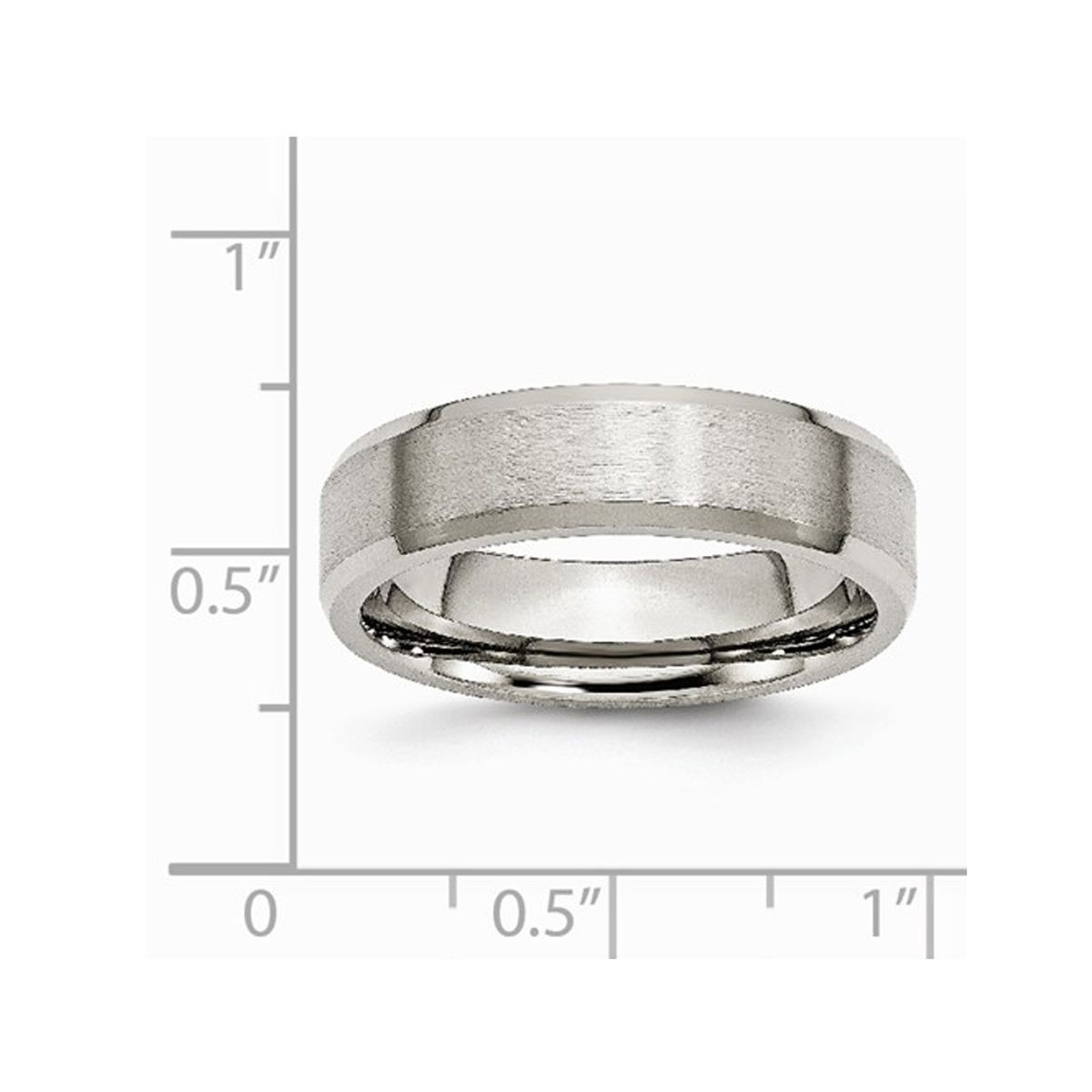 6mm Men's Chisel Titanium Wedding Band Ring with Beveled Edge product image