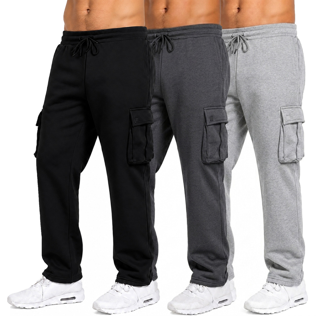 Men's Modern Fit Fleece Lined Joggers (3-Pack) product image