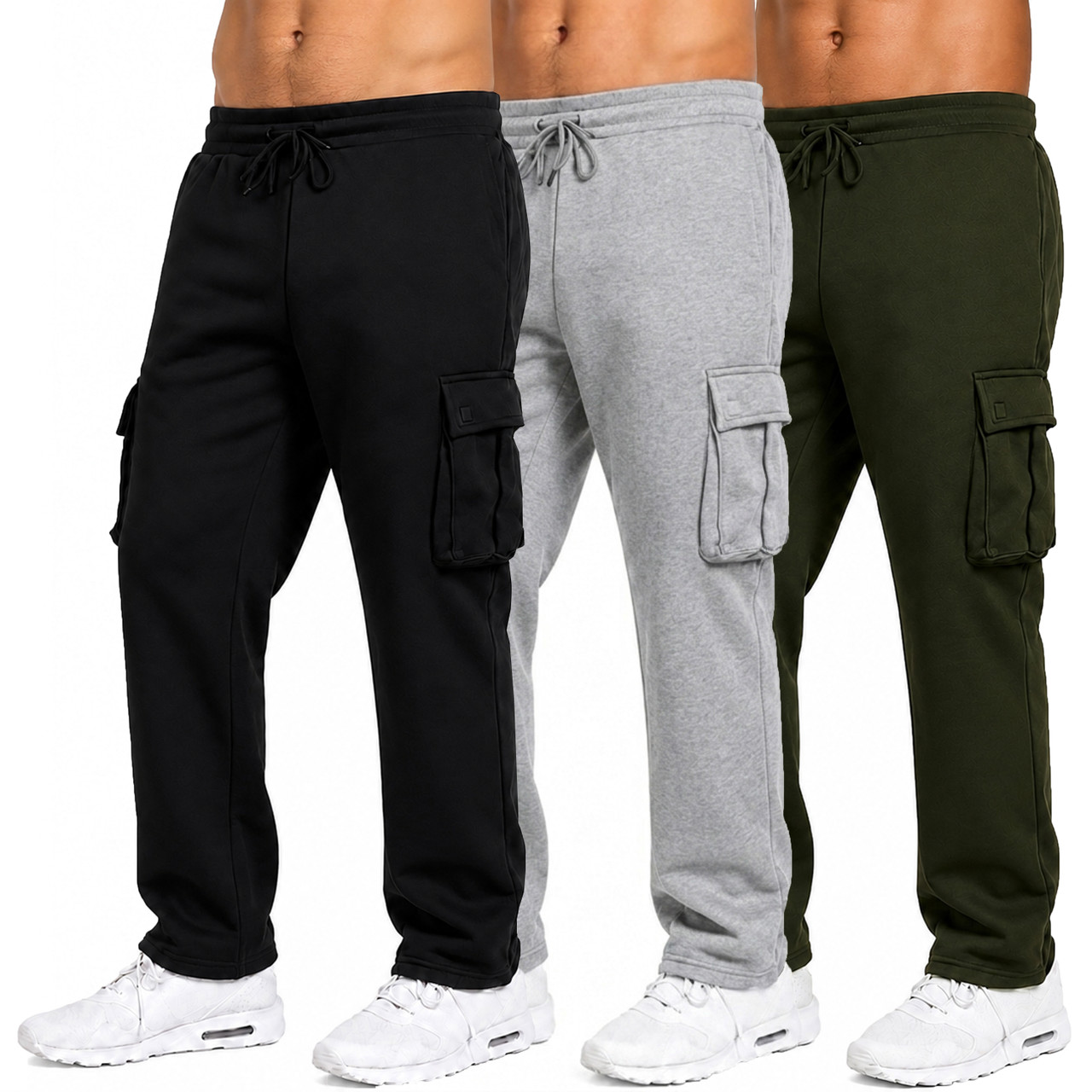 Men's Modern Fit Fleece Lined Joggers (3-Pack) product image