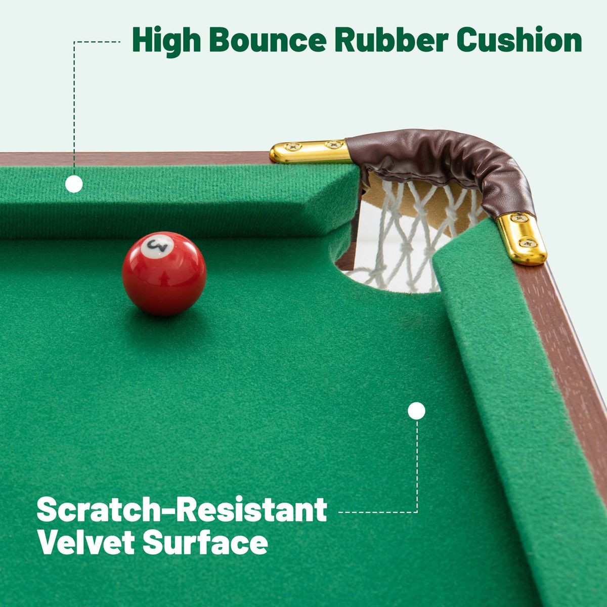Folding Pool Table Set with Foldable Legs and Adjustable Foot Levelers product image