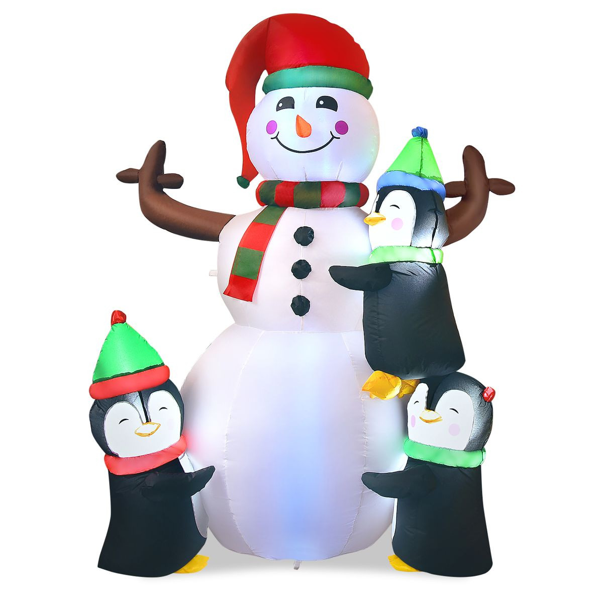 6ft Christmas Inflatable Snowman with Penguins product image