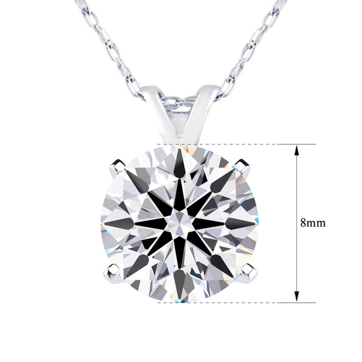 2 Carat Lab Created Diamond Solitaire Necklace In 14K Gold product image