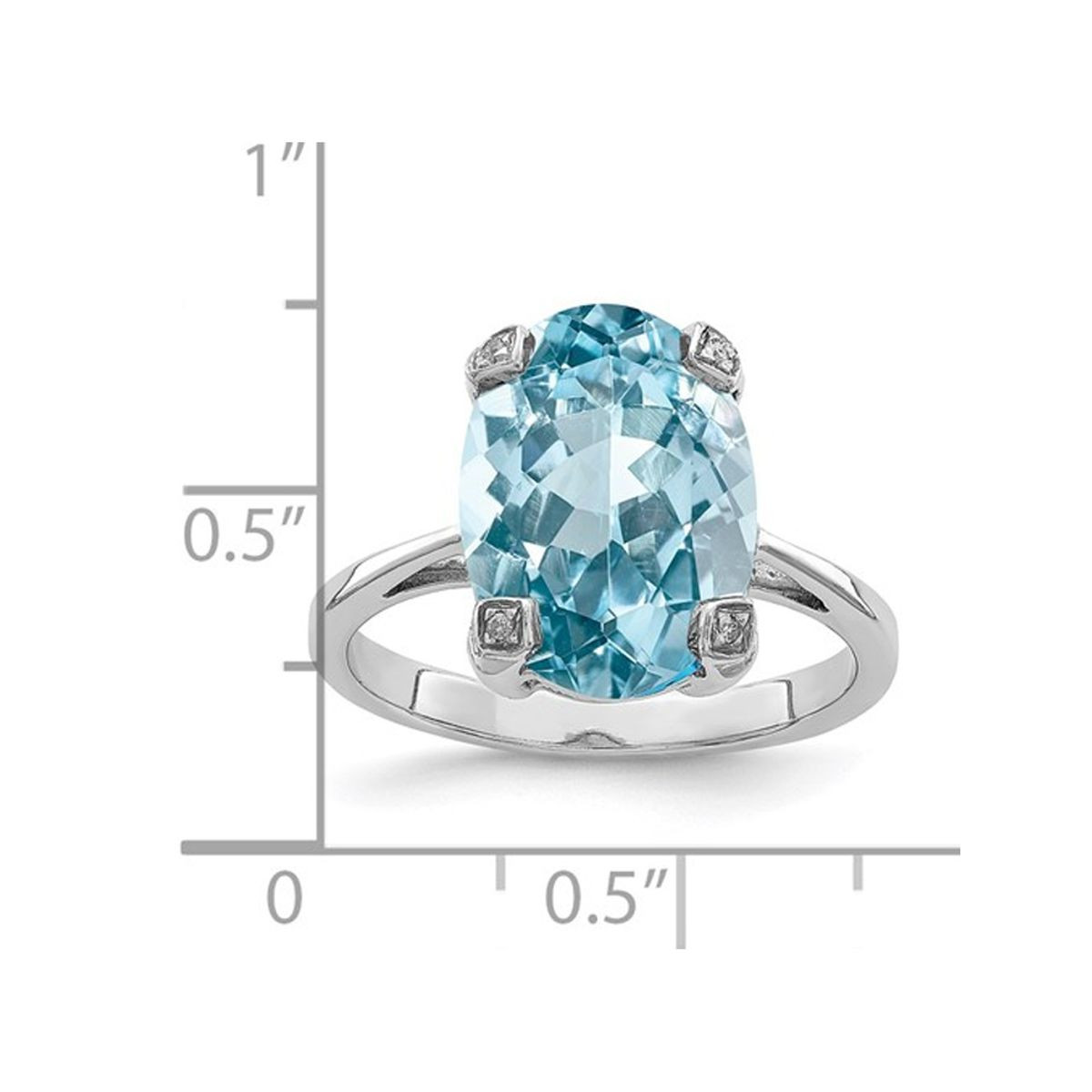 Large 6.65 Carat (ctw) Blue Topaz Ring in Sterling Silver product image