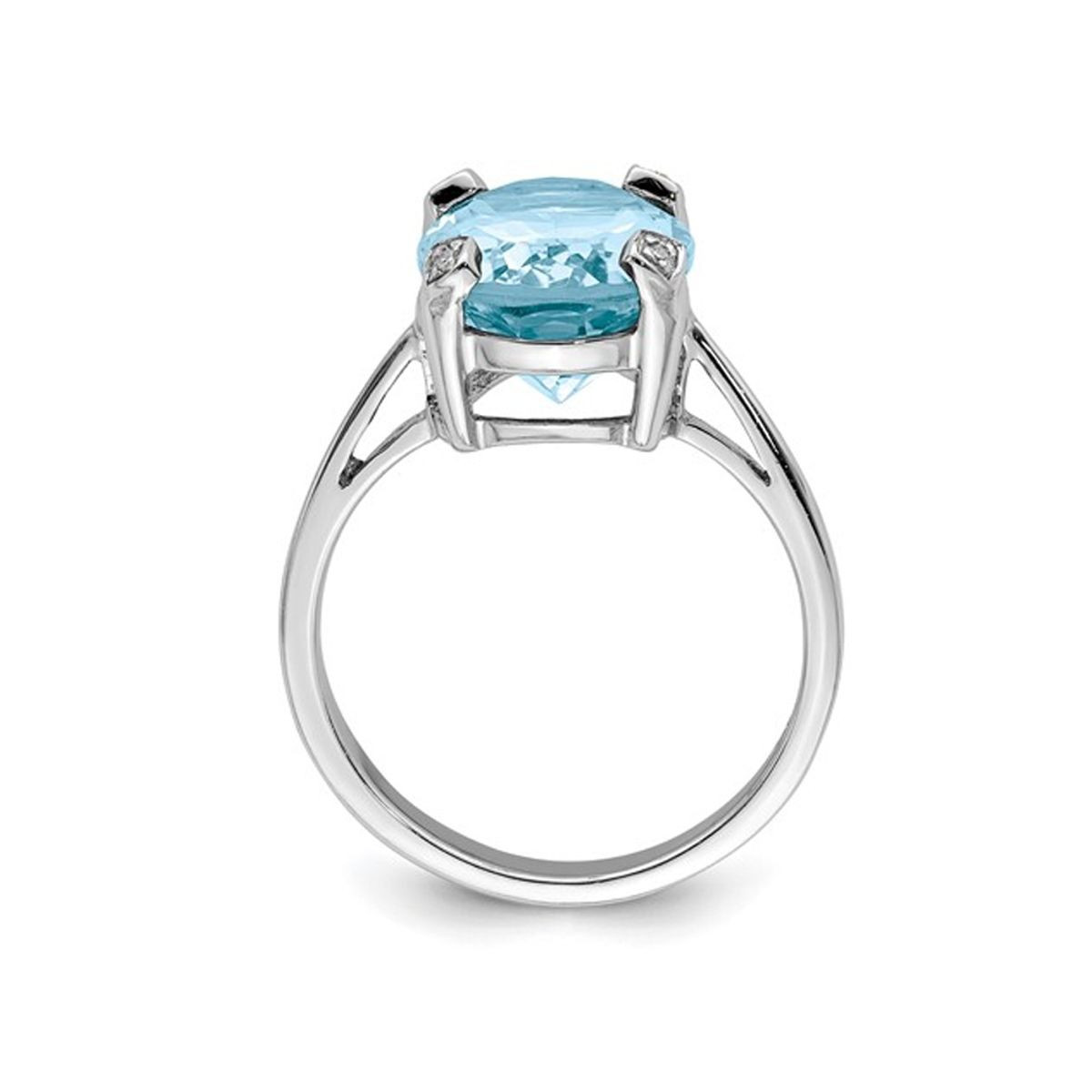 Large 6.65 Carat (ctw) Blue Topaz Ring in Sterling Silver product image