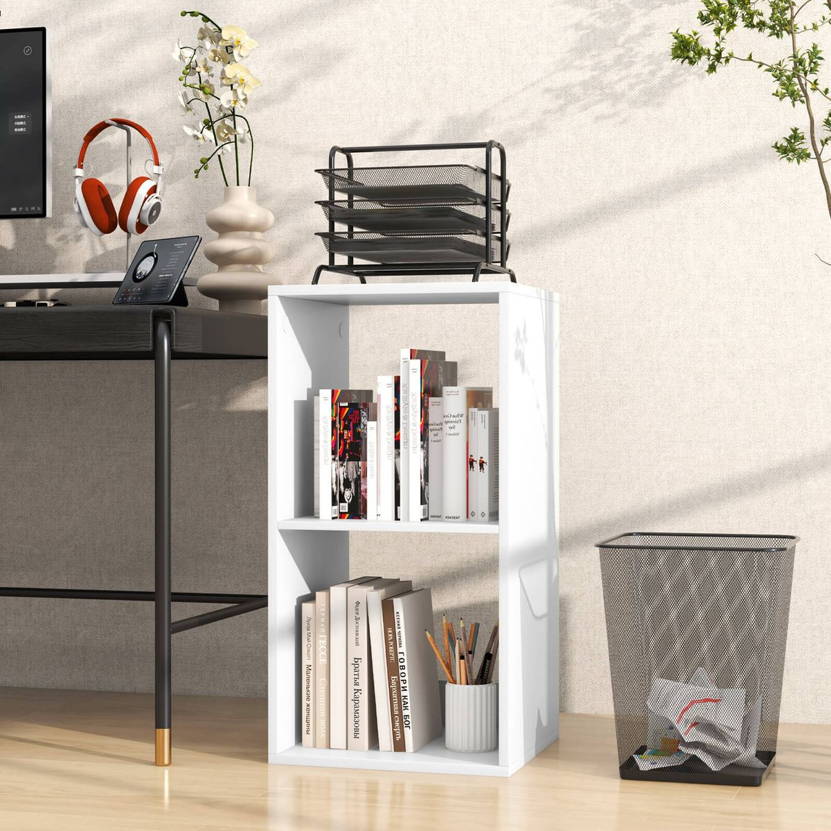 2-Cube Open Back Bookshelf with Anti-Tip Kit and Non-Slip Footpads product image