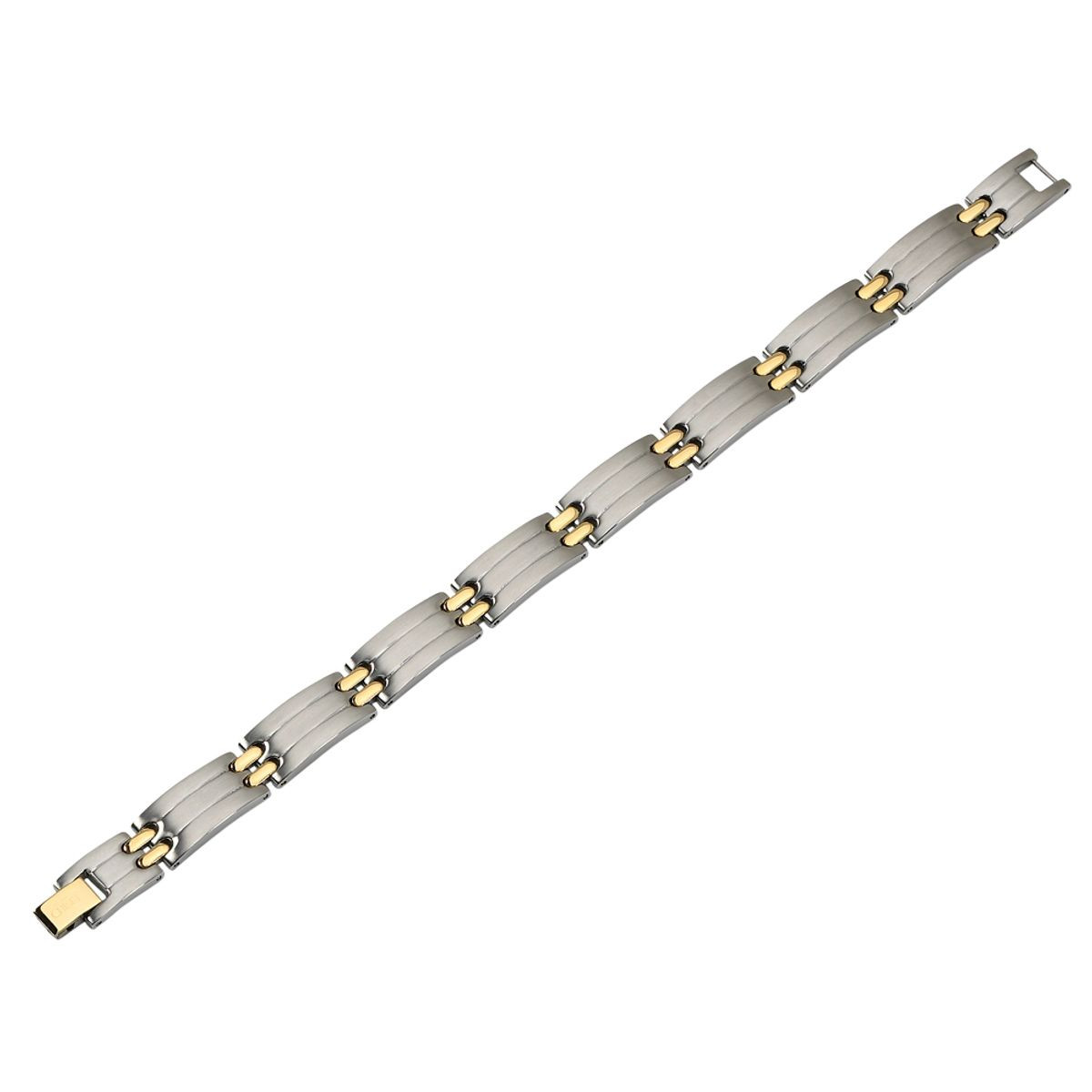Men's Stainless Steel Bracelet with 24K Gold Plating (8.75 Inch) product image