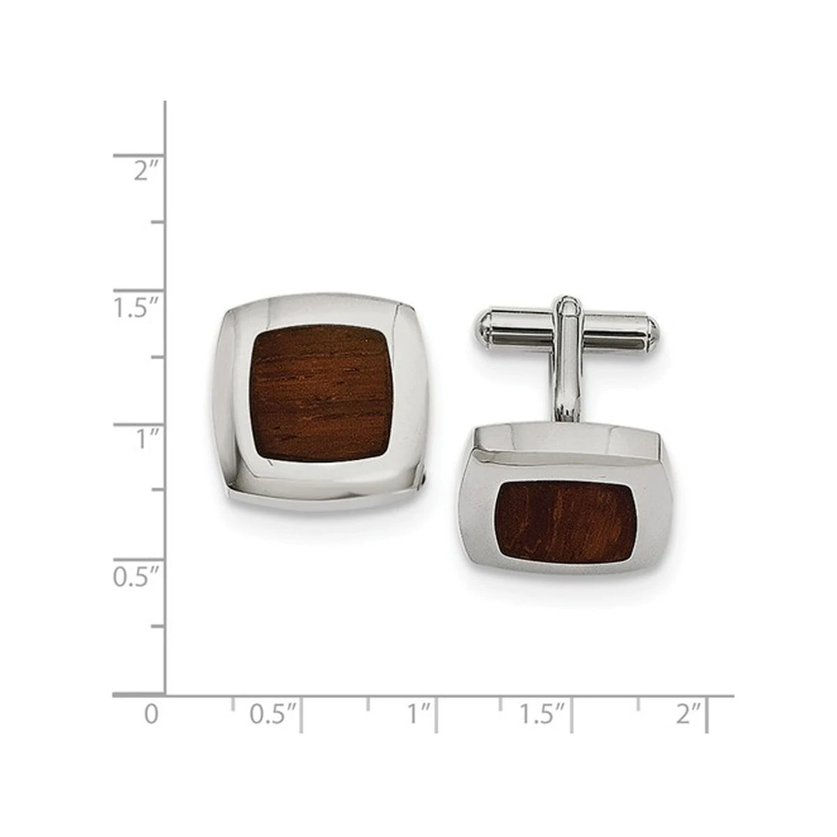 Men's Stainless Steel Wood Inlay Cuff Links product image