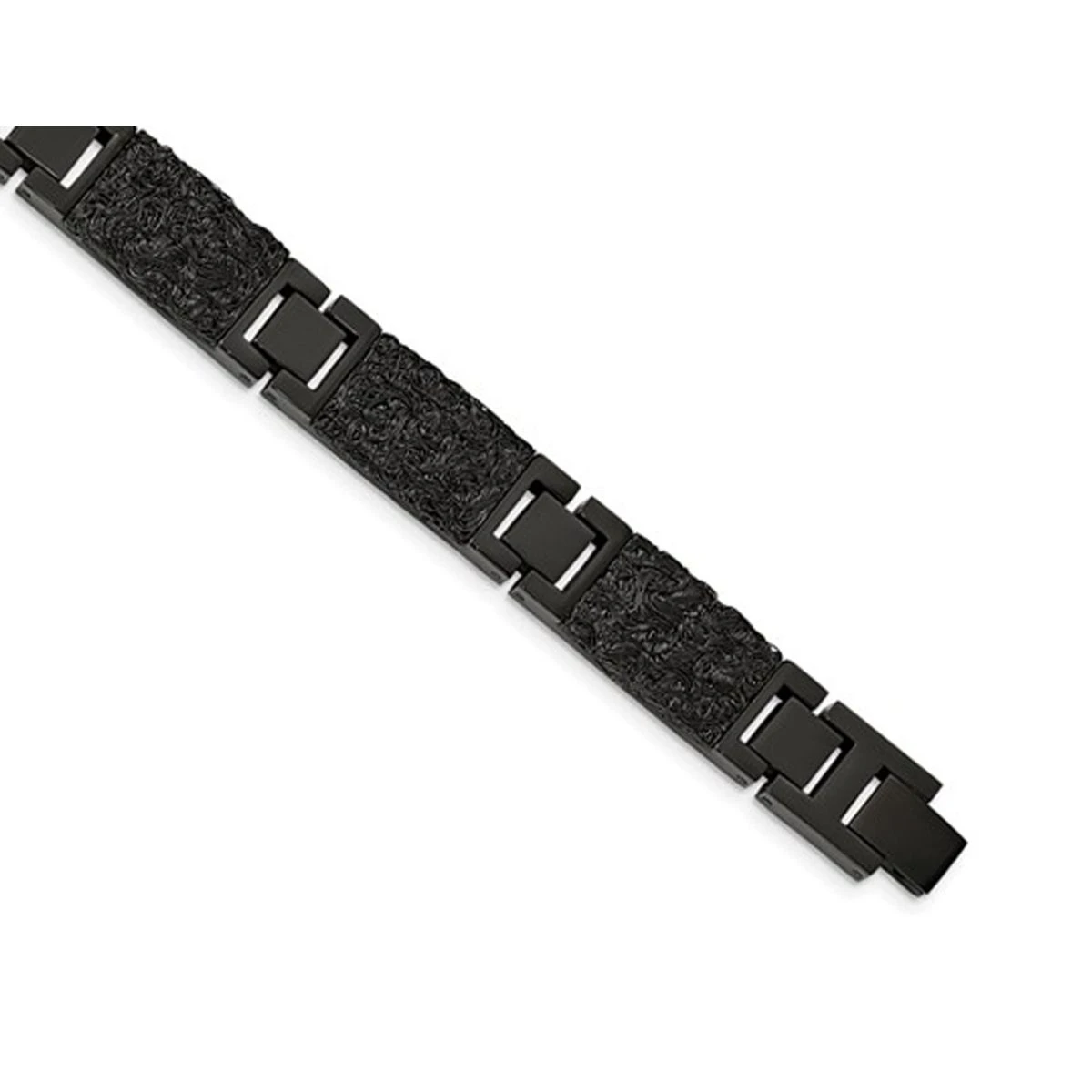 Men's Black Plated Stainless Steel Bracelet (8.50 Inches) product image