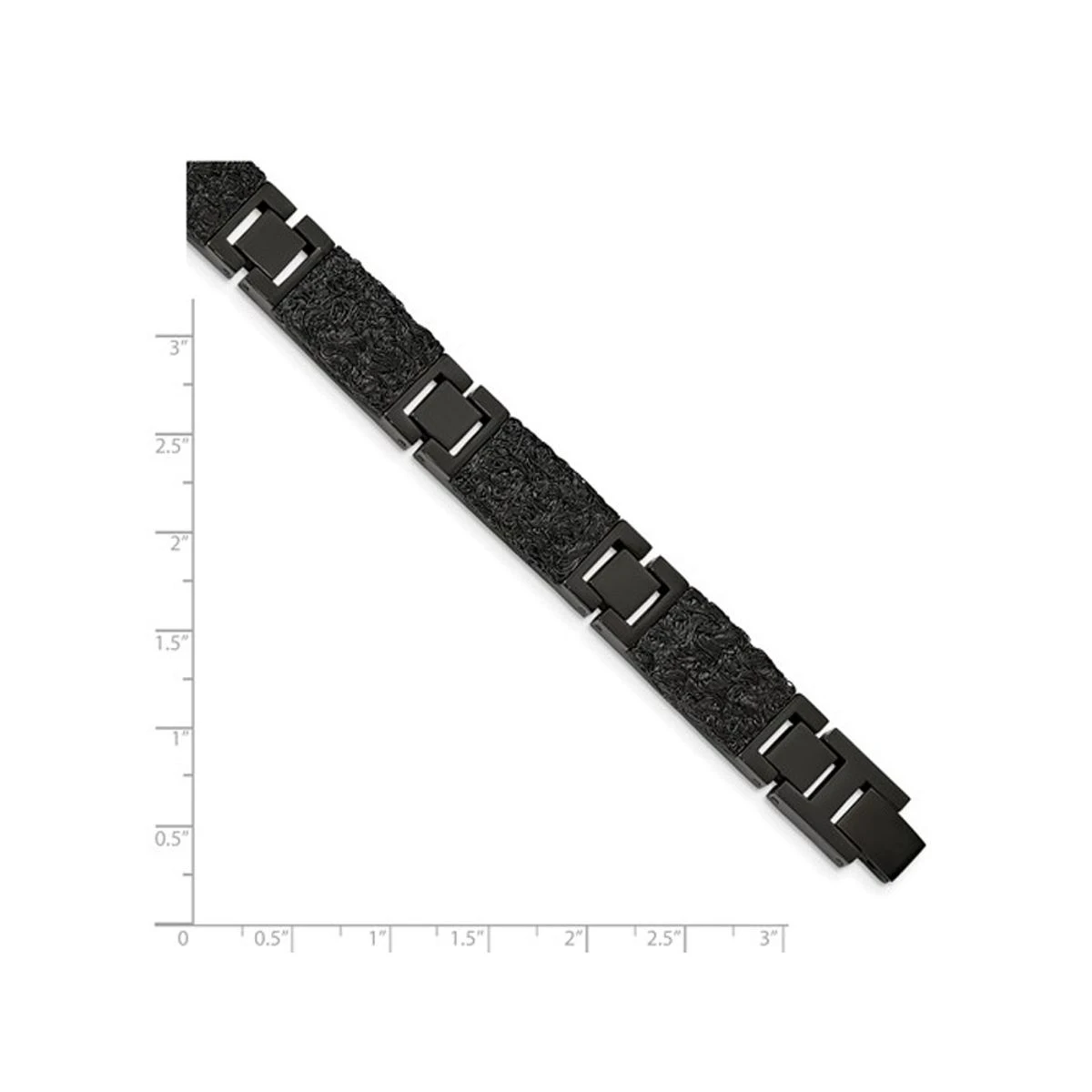 Men's Black Plated Stainless Steel Bracelet (8.50 Inches) product image