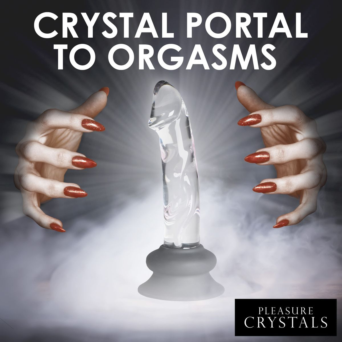 Pleasure Crystals Glass Dildo with Silicone Base product image