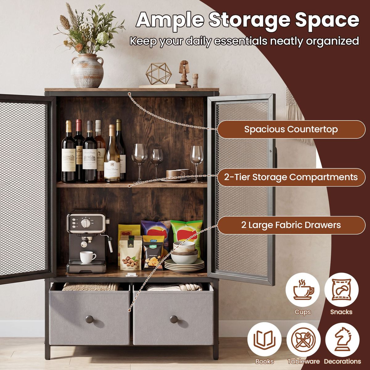 Industrial Coffee Bar Cabinet product image