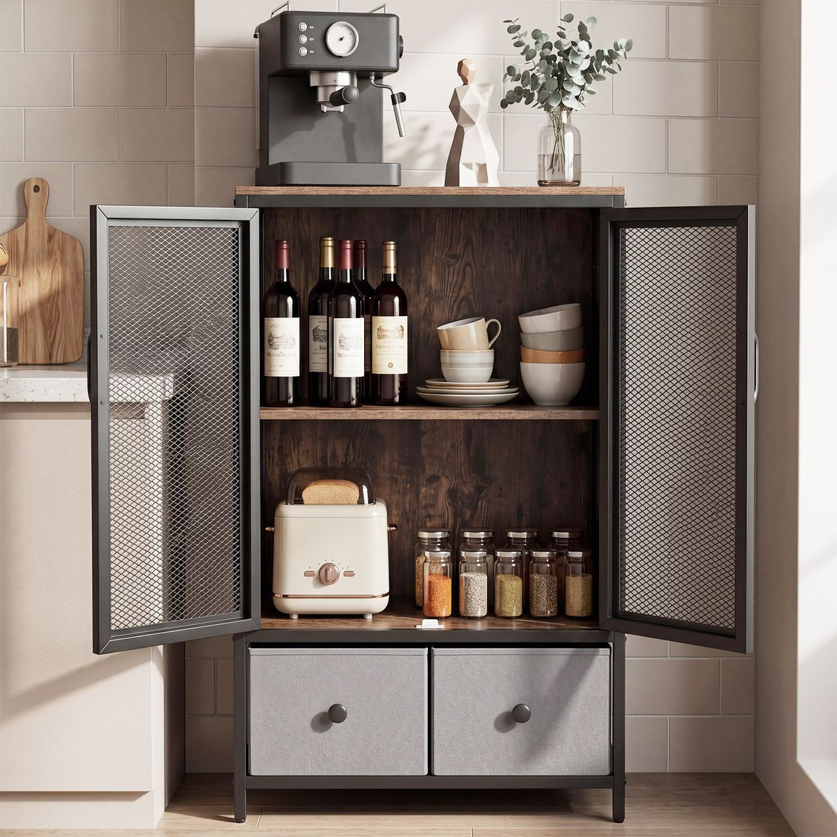 Industrial Coffee Bar Cabinet product image