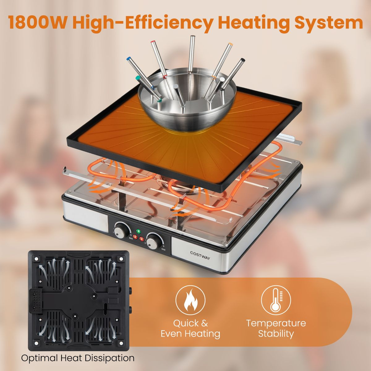 Electric BBQ Grill and Fondue Combo product image