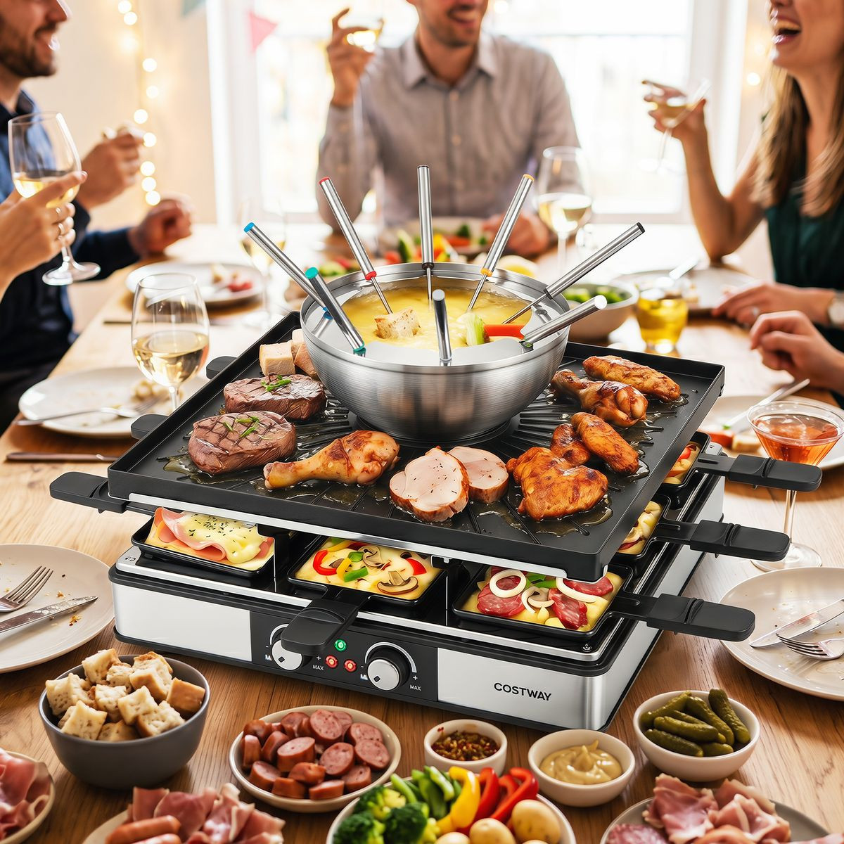 Electric BBQ Grill and Fondue Combo product image