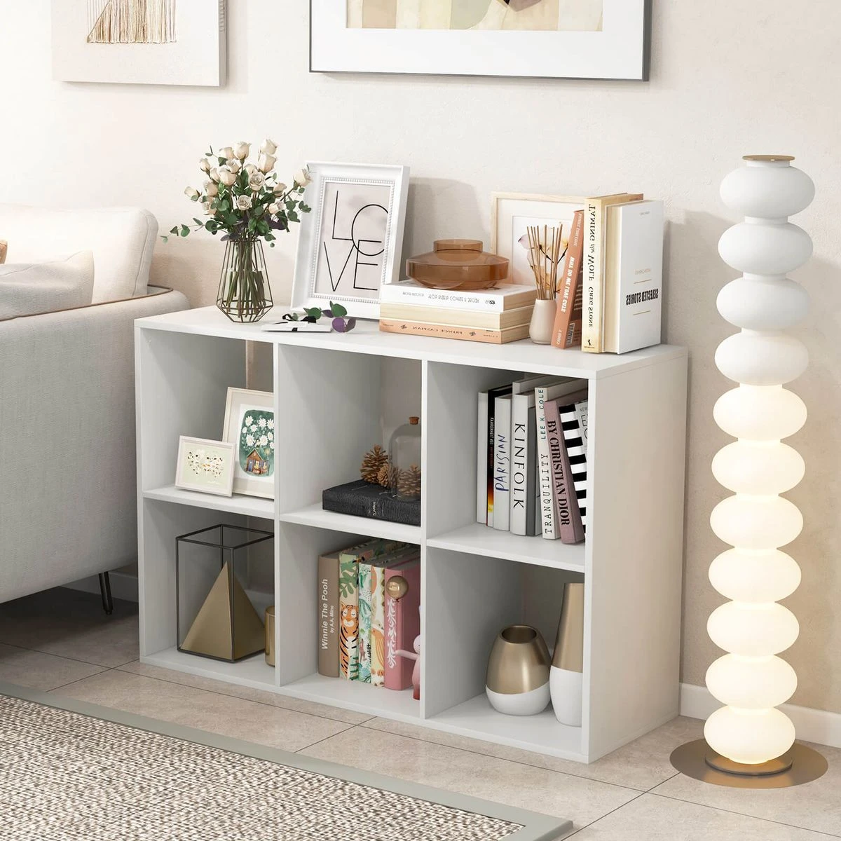 6-Cube Open Bookshelf with Anti-Tip Kits and Non-Slip Footpads product image