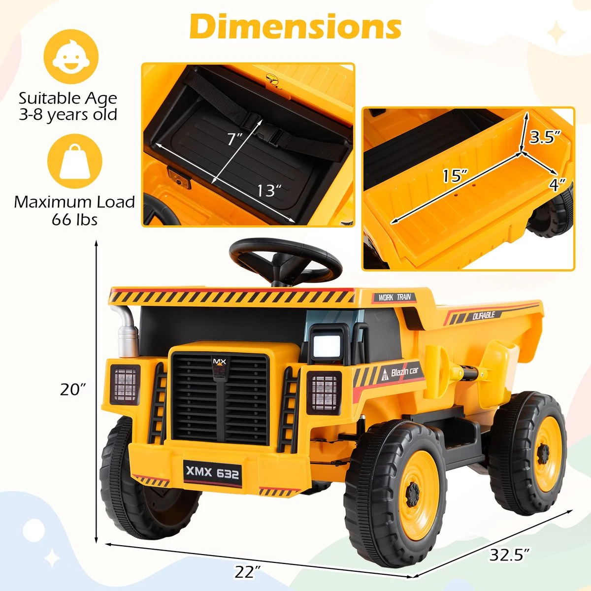 Kids' Ride-On Dump Truck  product image