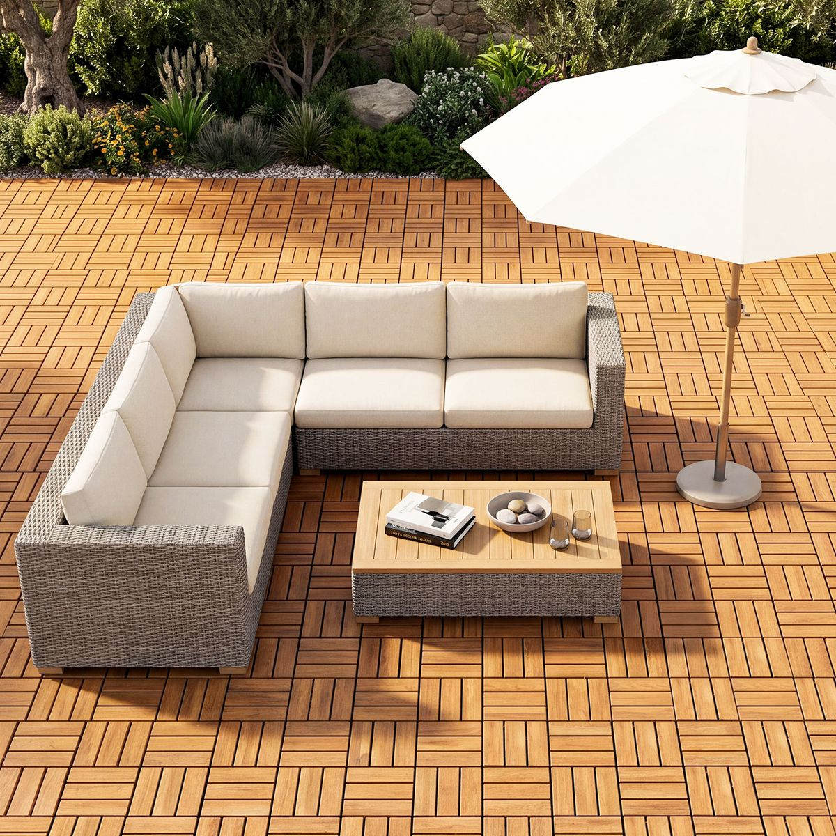 Acacia Wood Interlocking Deck Tiles (12-54 Pieces)  product image