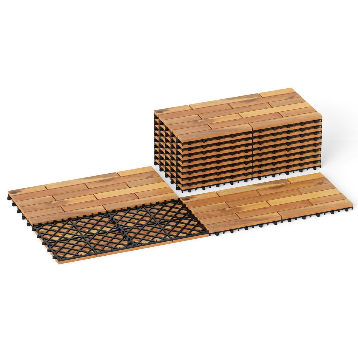 Acacia Wood Interlocking Deck Tiles (12-54 Pieces)  product image