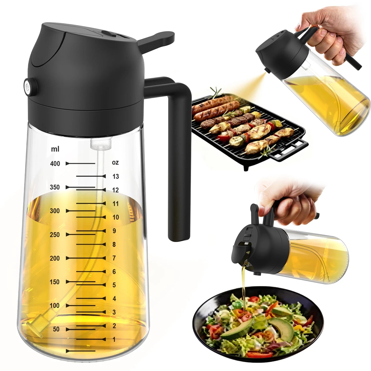 2 In 1 Glass Oil Dispenser Bottle product image