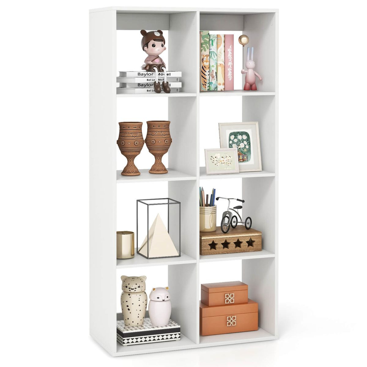 8-Cube Open Bookshelf with Anti-Tip Kits and Non-Slip Footpads product image