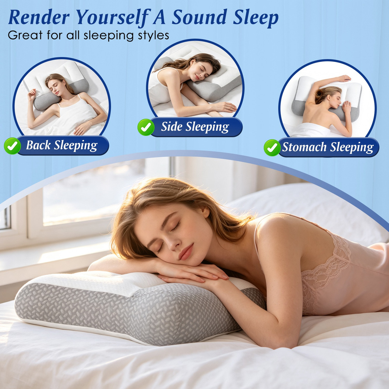 Ergonomic Neck Support Pillow (1- or 2-Pack) product image