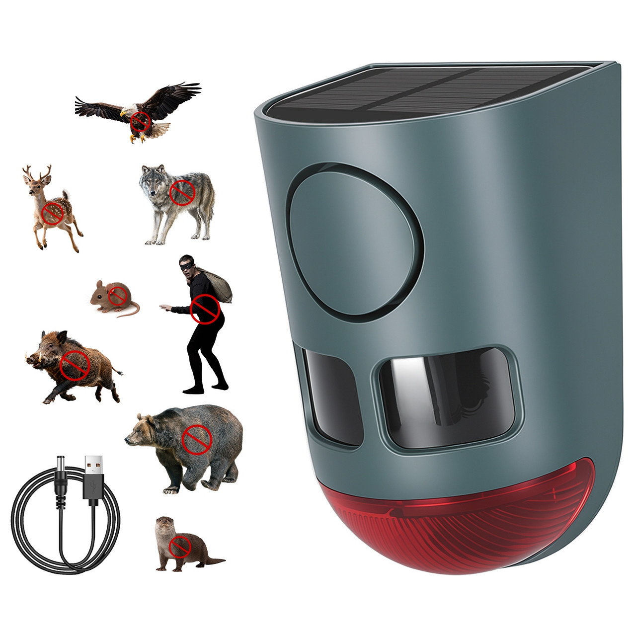 3-in-1 Ultrasonic Solar Animal Repeller (1- or 2-Pack) product image