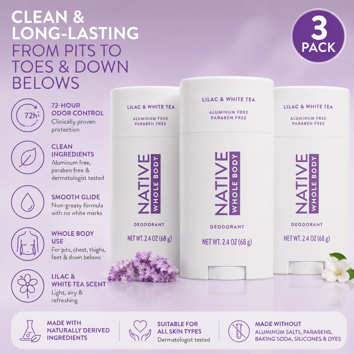 Native Whole Body Deodorant (3-Pack) product image