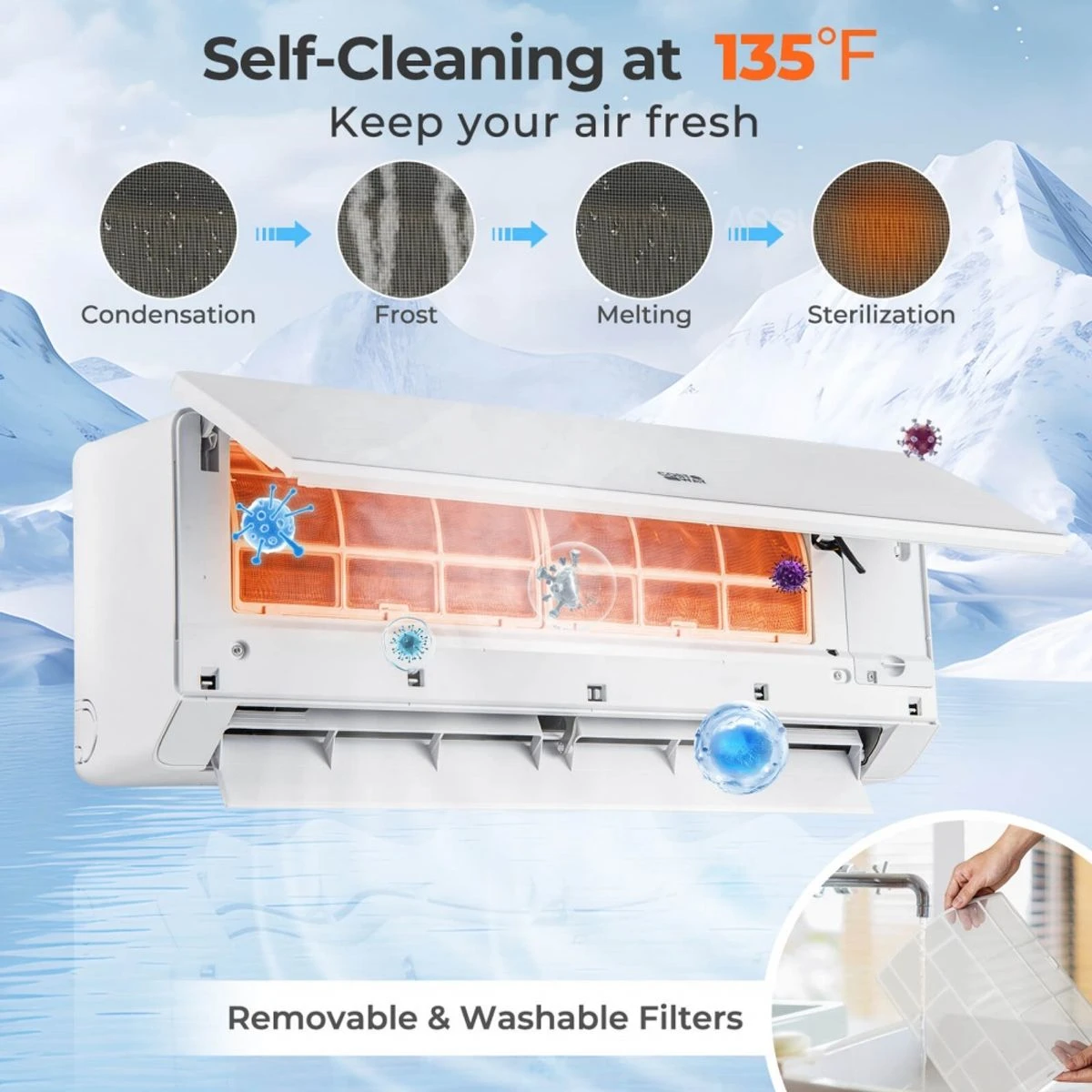 12000 BTU Mini Split Air Conditioner & Heater  product image