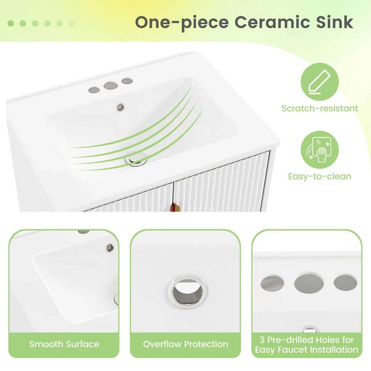 24" Freestanding Bathroom Vanity with Sink product image