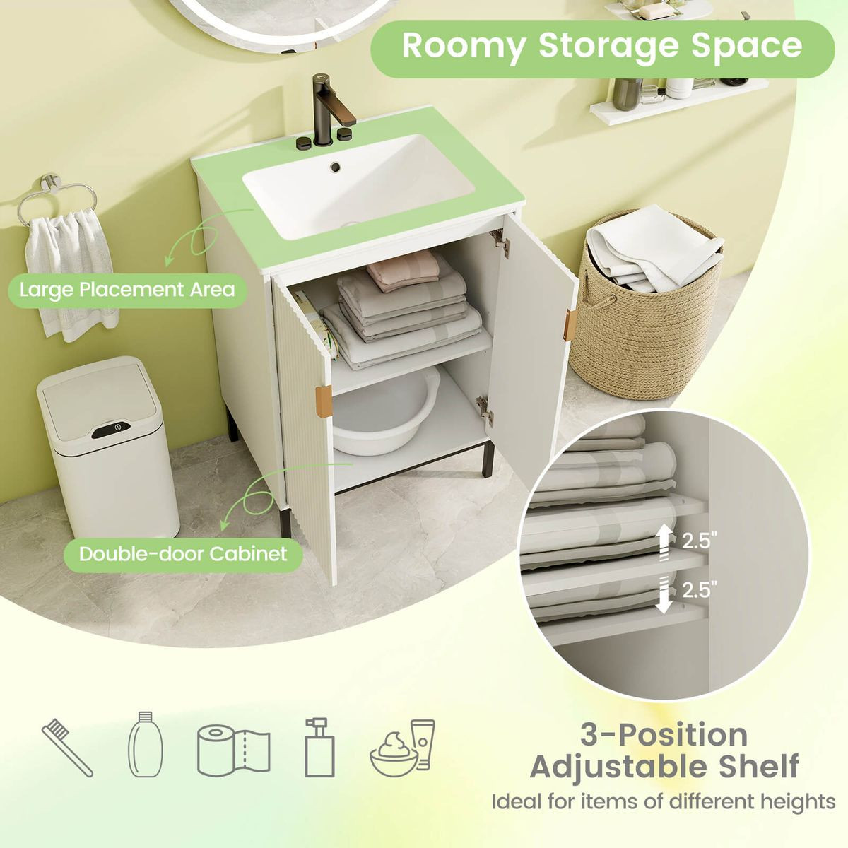 24" Freestanding Bathroom Vanity with Sink product image