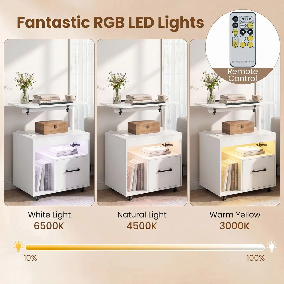 LED Charging Nightstand (1- or 2-Pack) product image