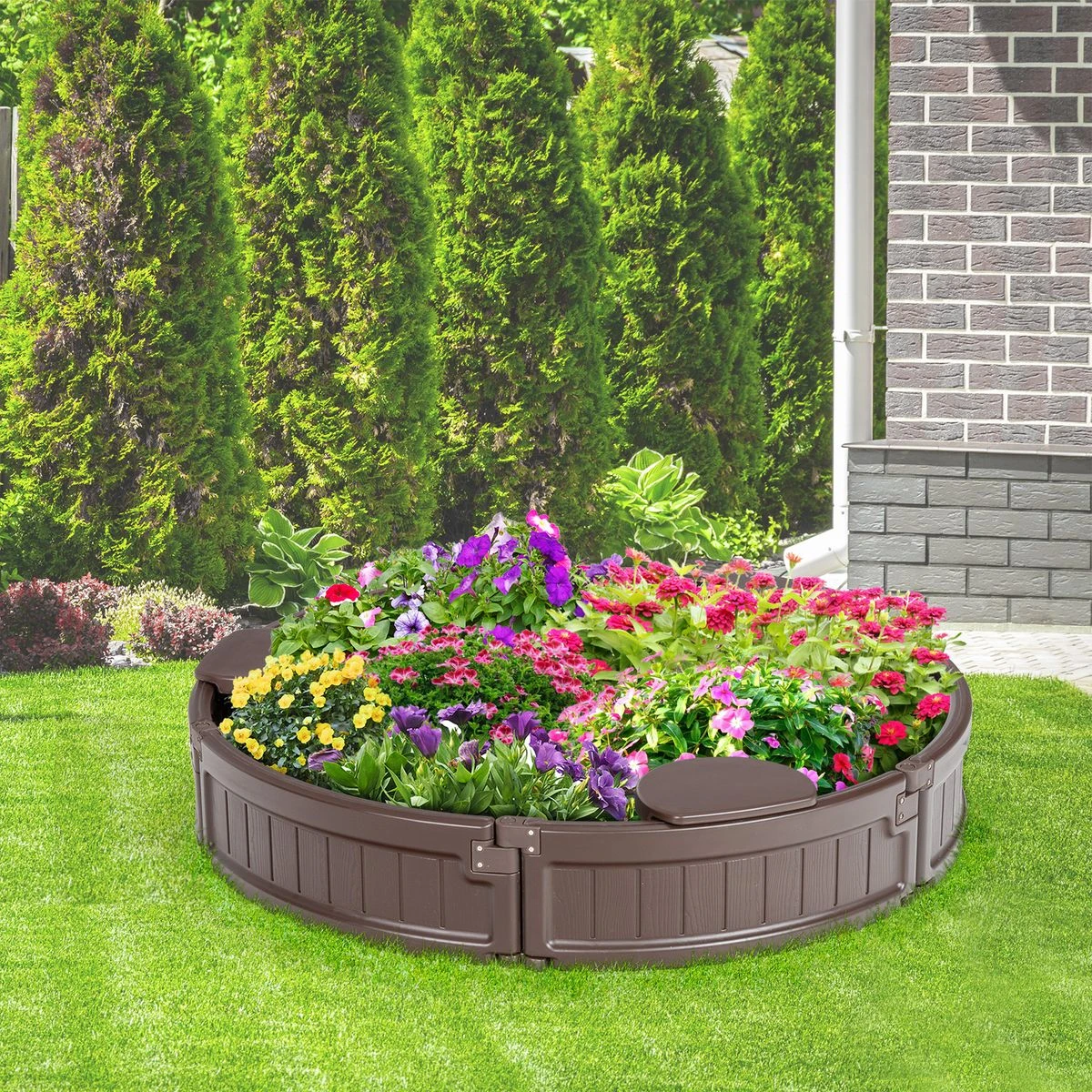 Wooden Sandbox with Built-in Edge Seats product image