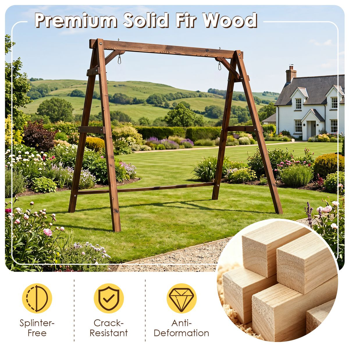 Carbonized Fir Wood Swing Frame product image