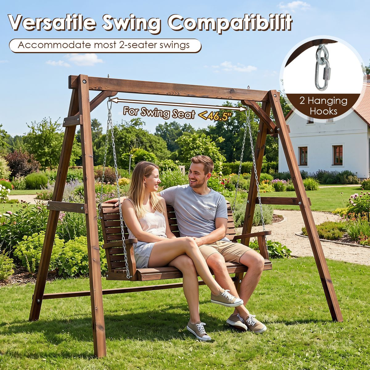 Carbonized Fir Wood Swing Frame product image