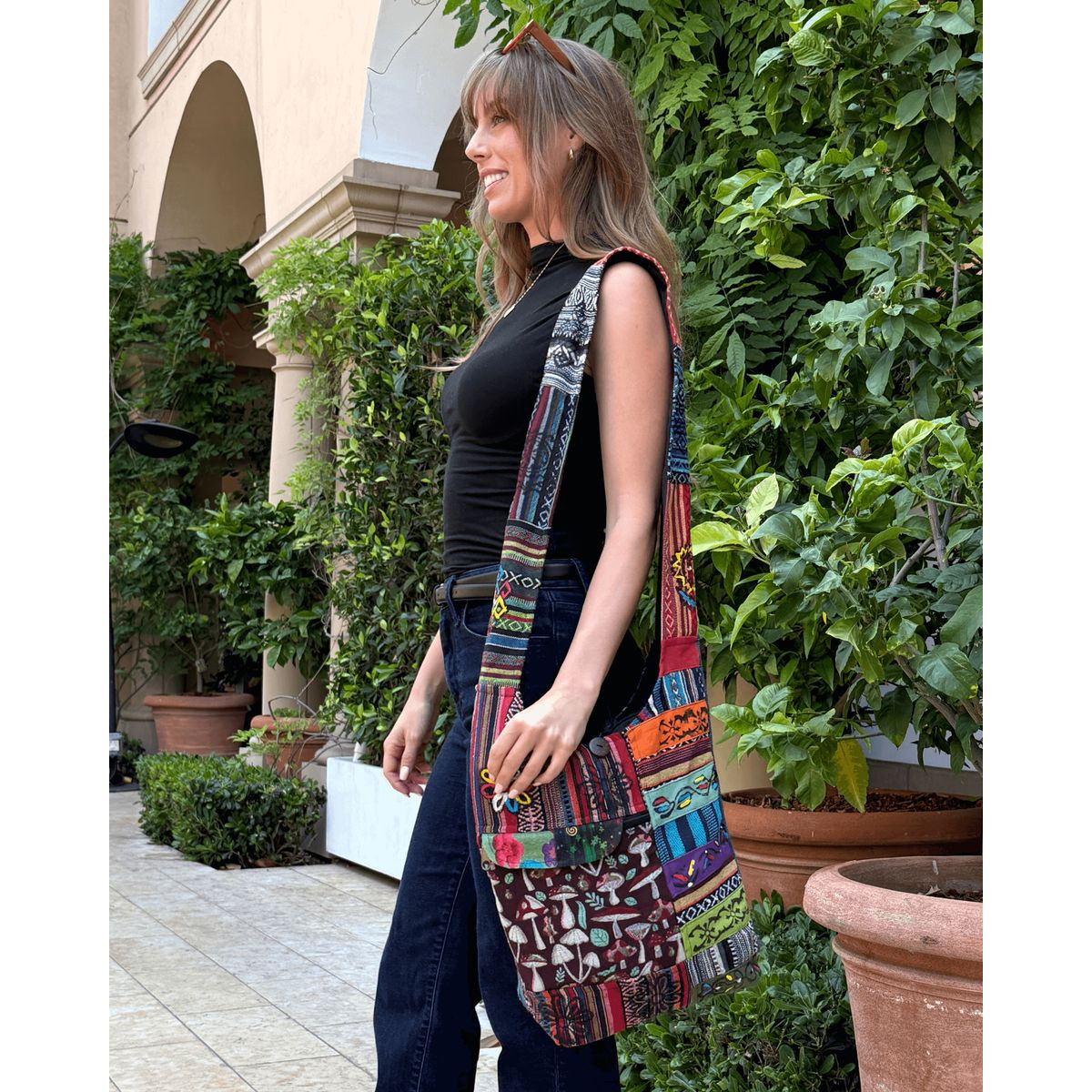 Kathmandu Collection Tribal Stripe Patchwork Hobo Bag product image
