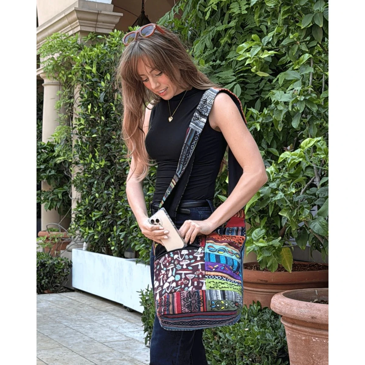 Kathmandu Collection Tribal Stripe Patchwork Hobo Bag product image