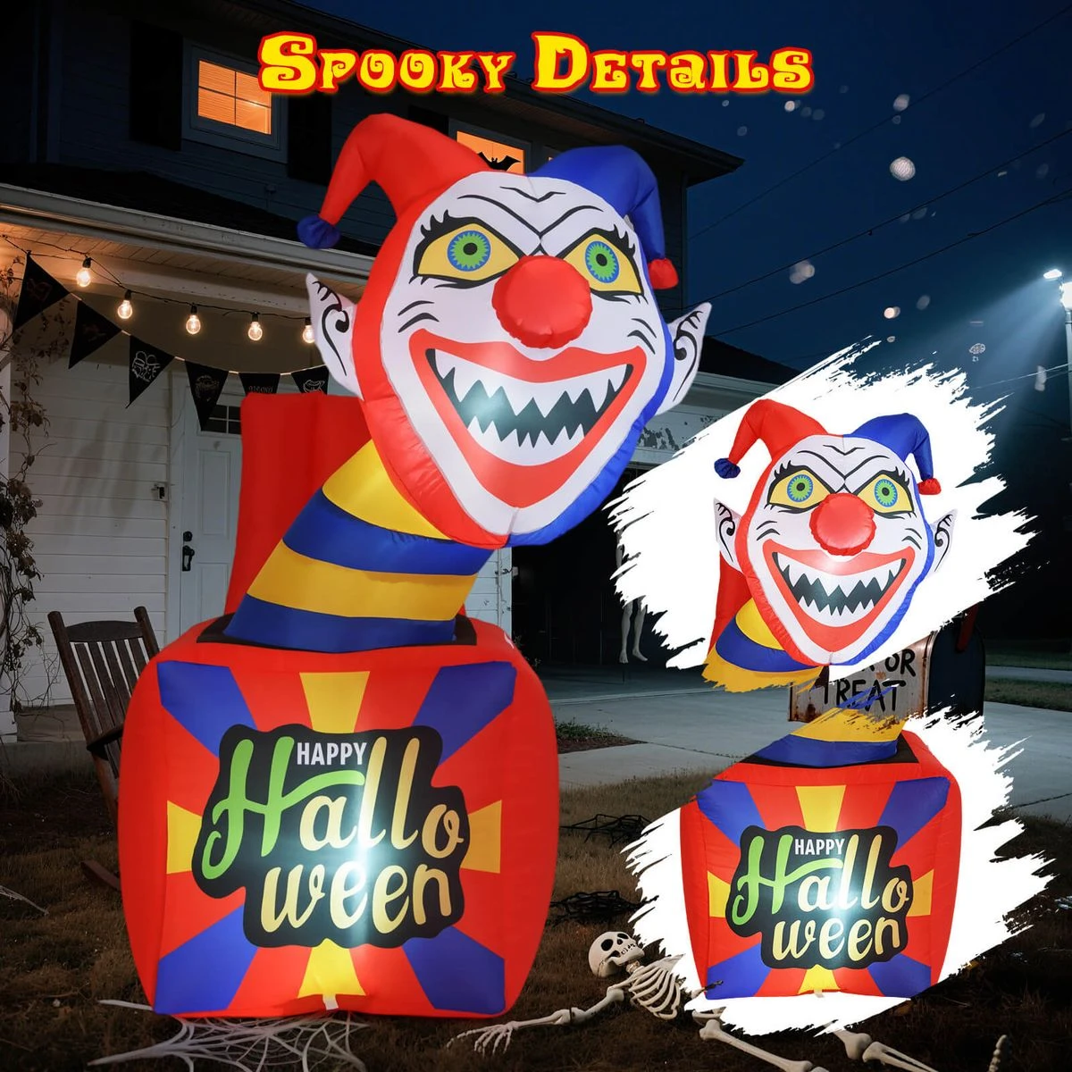 5-Foot Inflatable Halloween Clown  product image