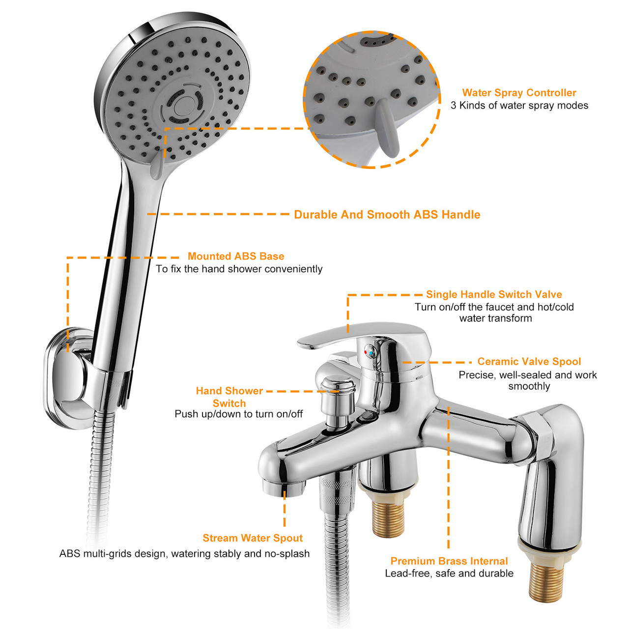 Bathroom Faucet with Detachable Head product image