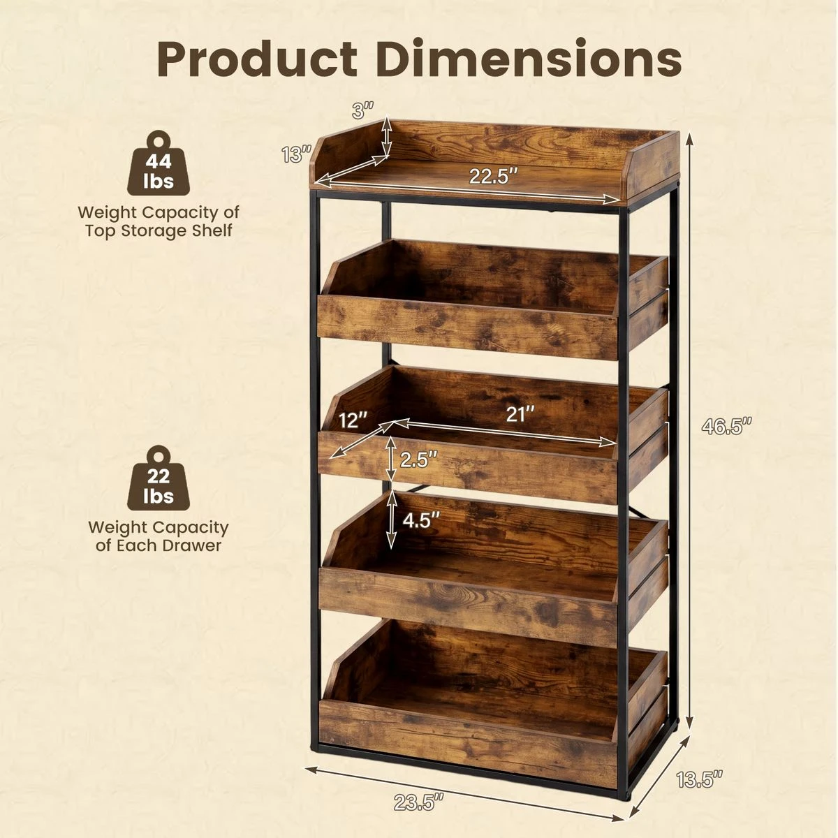 5-Tier Food Storage Rack product image