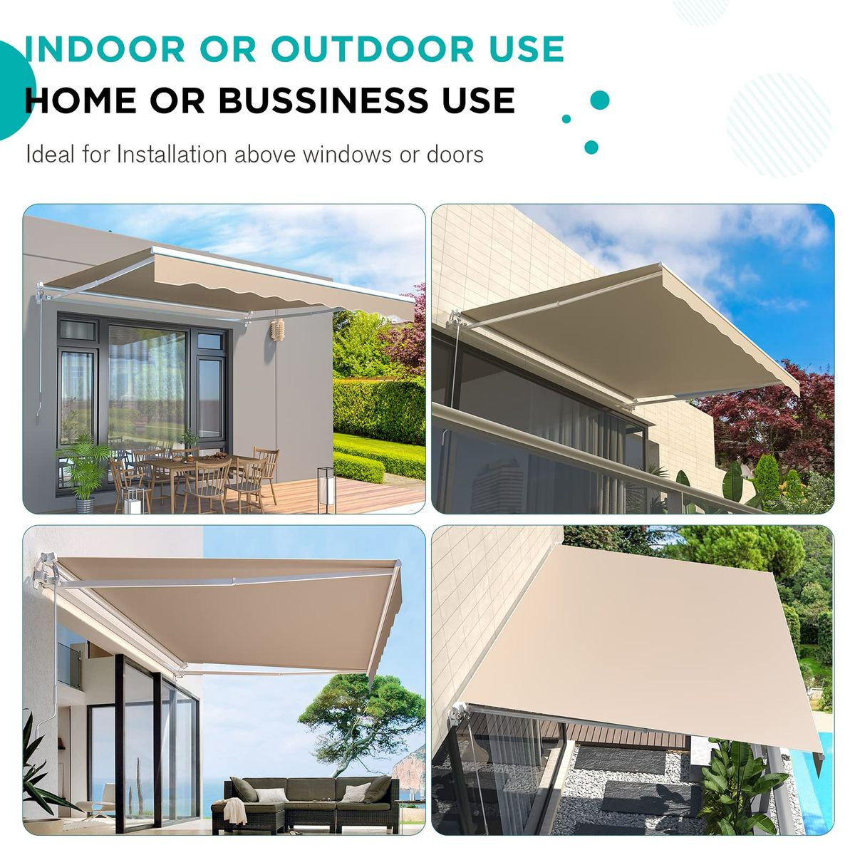 8.2'x6.5' Retractable Awnings for Patio Sun Shade Shelter product image
