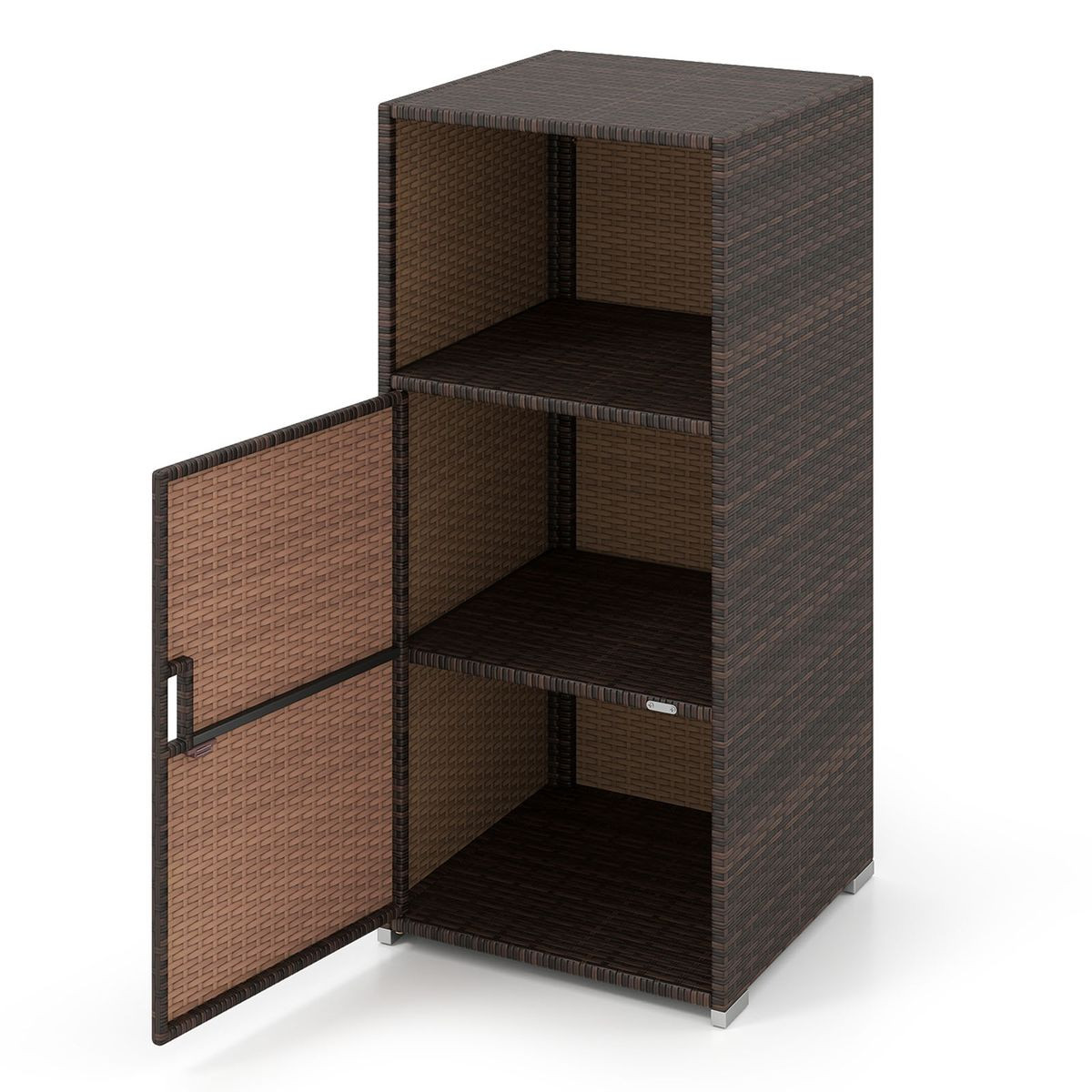 Outdoor PE Wicker Storage Cabinet product image