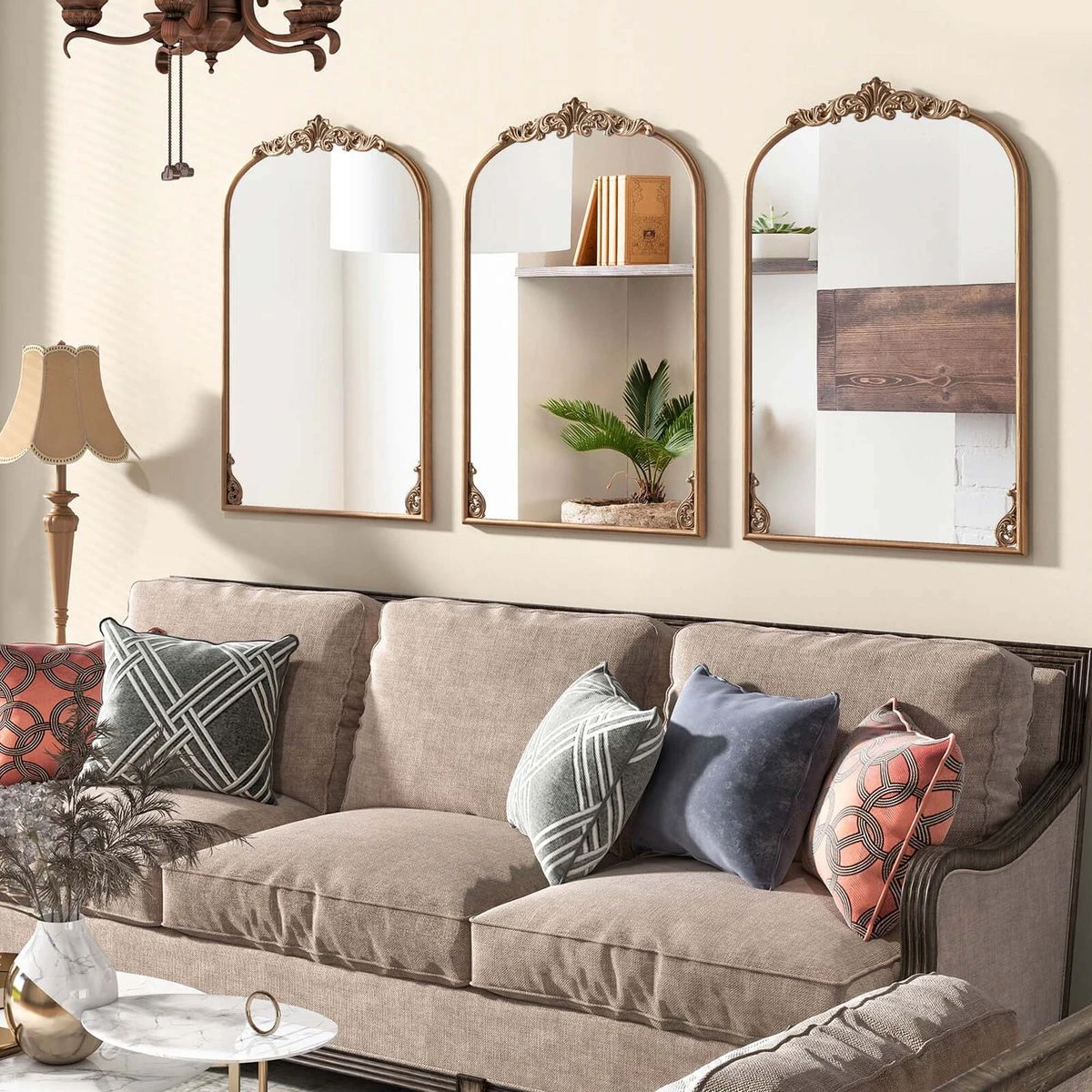 Vintage Baroque Arched Mirror product image