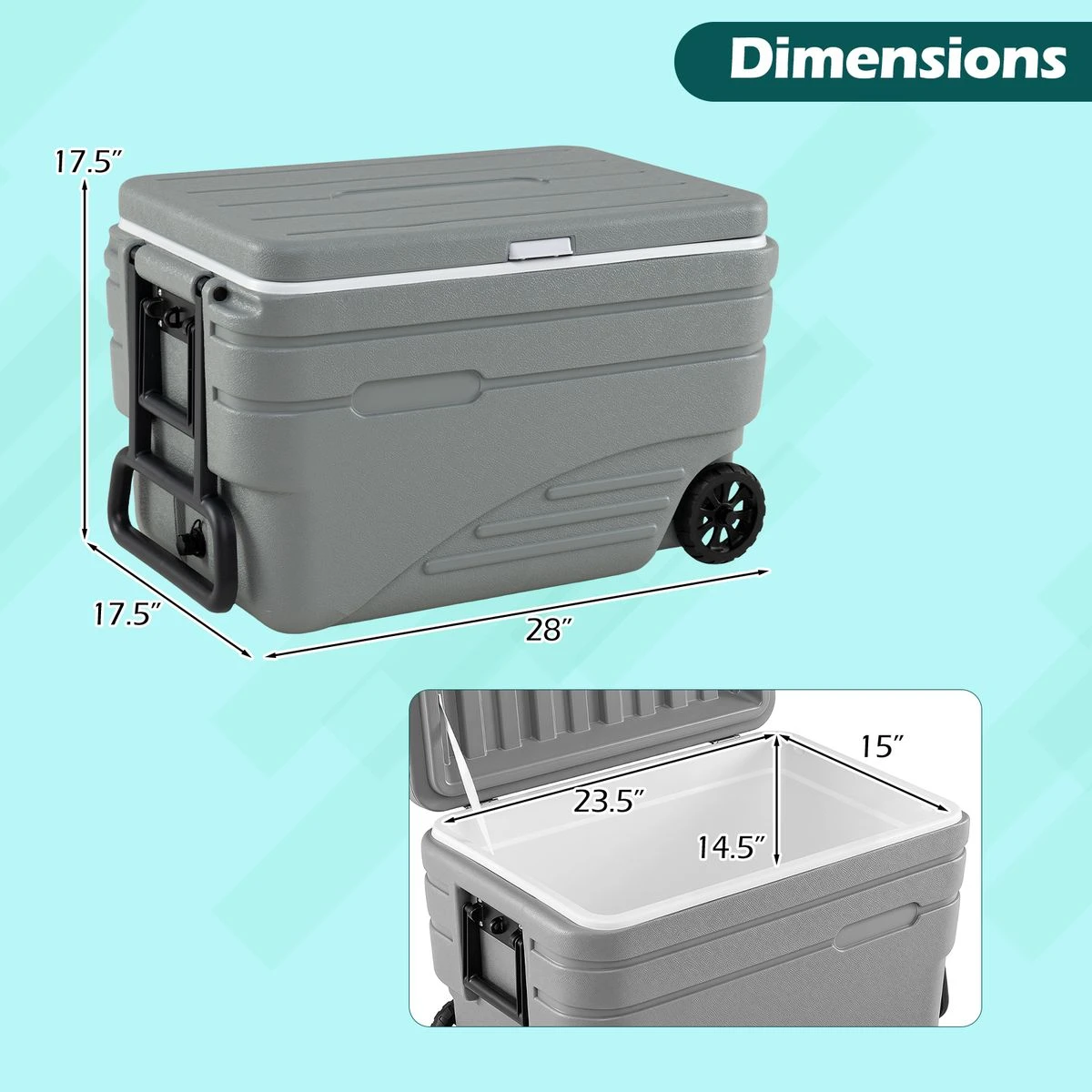 Portable Wheeled Ice Cooler product image