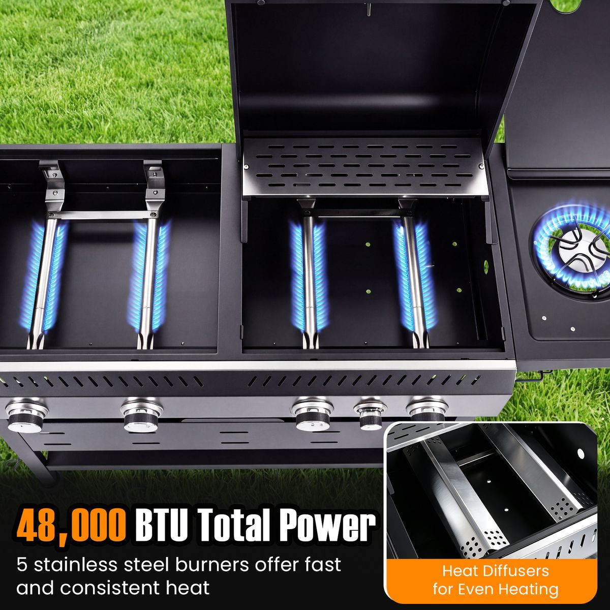 5-Burner Propane Gas Grill and Griddle Combo product image