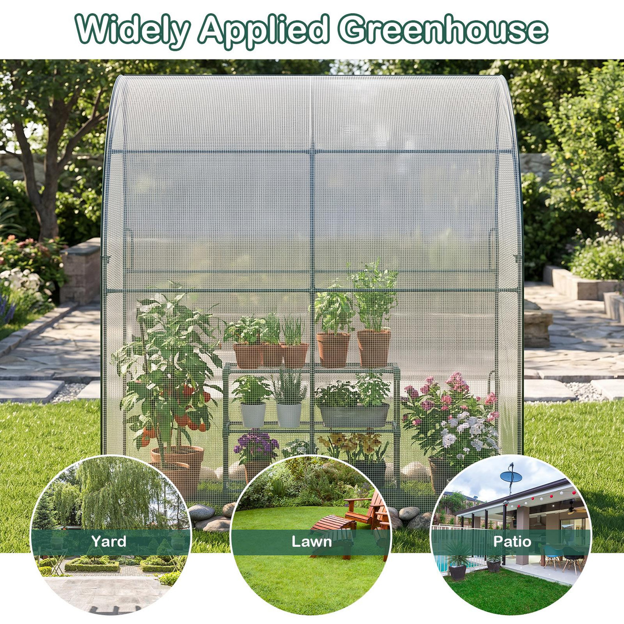 7 x 3.5 x 7-Foot Lean-to Greenhouse with Flower Rack product image