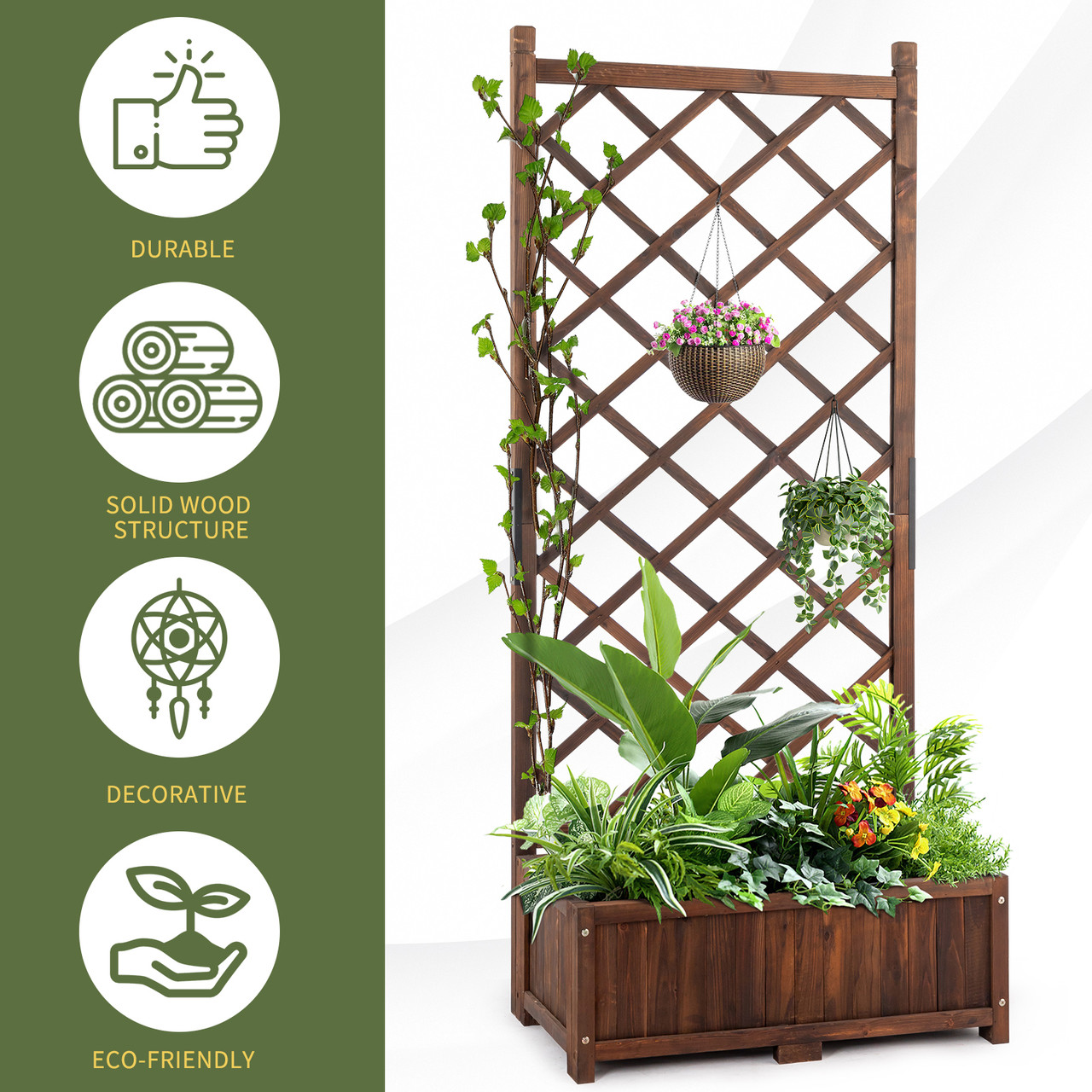 Outdoor Raised Garden Bed with Trellis product image