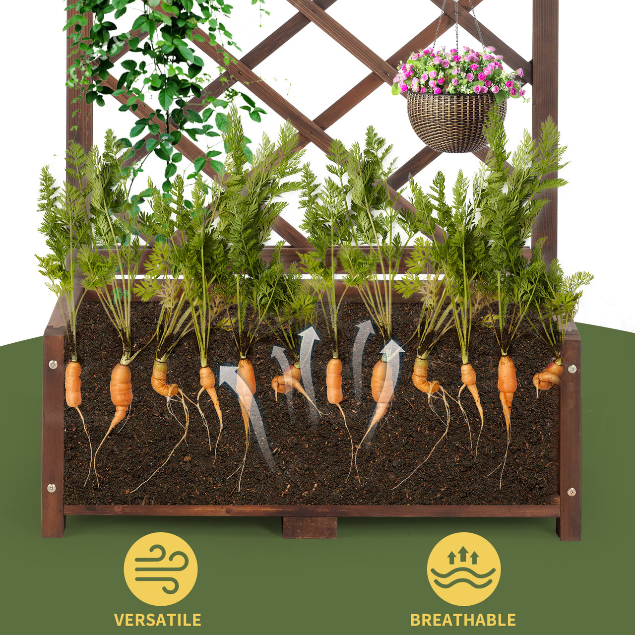 Outdoor Raised Garden Bed with Trellis product image