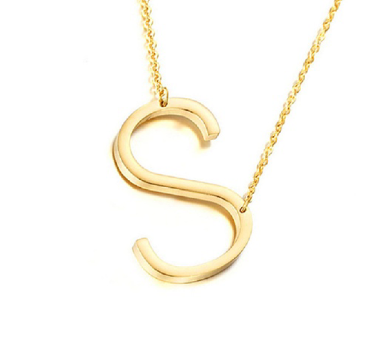 18K Gold-Plated Sideway Initial Necklace product image