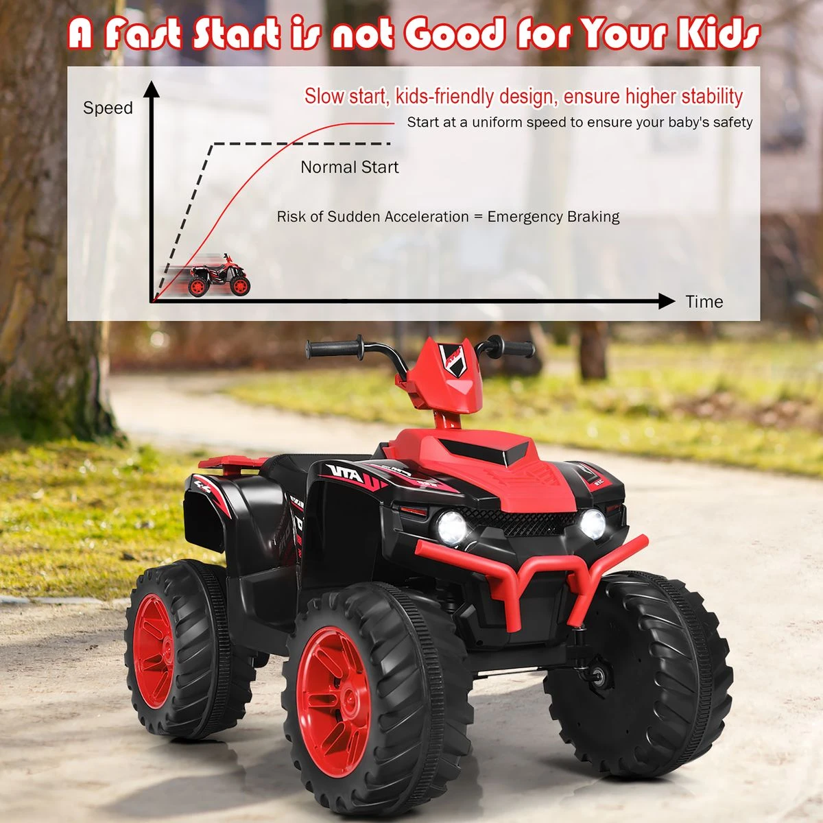 12V Kids 4-Wheeler ATV Quad Ride On Car with LED Lights product image