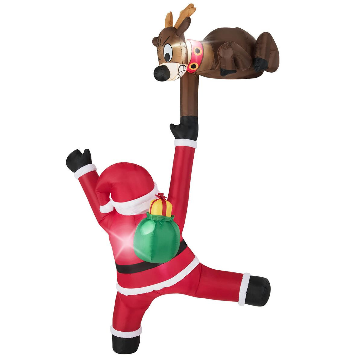 8.5 FT Christmas Inflatable Reindeer and Climbing Santa Claus product image